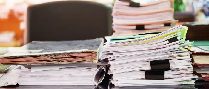 Stack of files and contracts