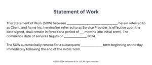 Statement of work example