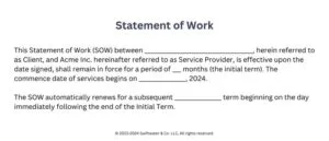 Statement of work example