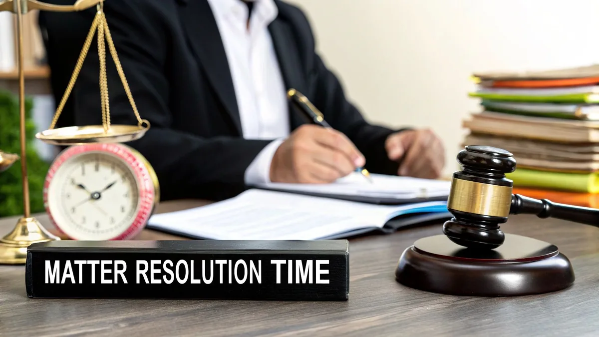 legal department kpis matter resolution time