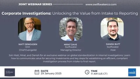 Corporate Investigations Joint Webinar with Onit