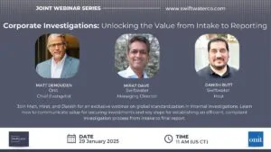 Swiftwater and Onit partnership webinar on corporate investigation processes