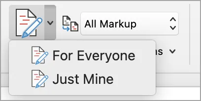 Track Changes button highlighted on the Microsoft Word Review tab when active