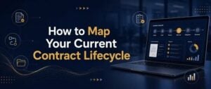 Diagram showing how to map a current contract lifecycle across sell-side and buy-side enterprise platforms