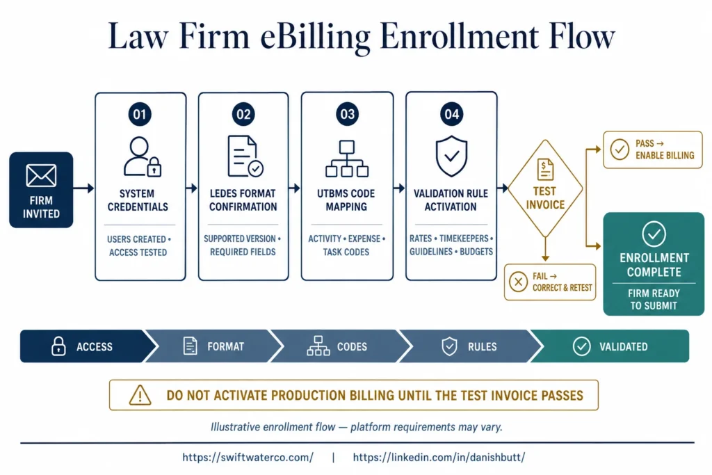 Law Firm Ebilling enrollment - outside counsel management - legal spend management