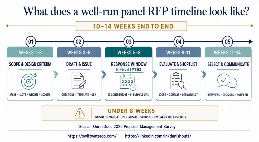 Well run panel RFP timeline - outside counsel management - legal spend managemen