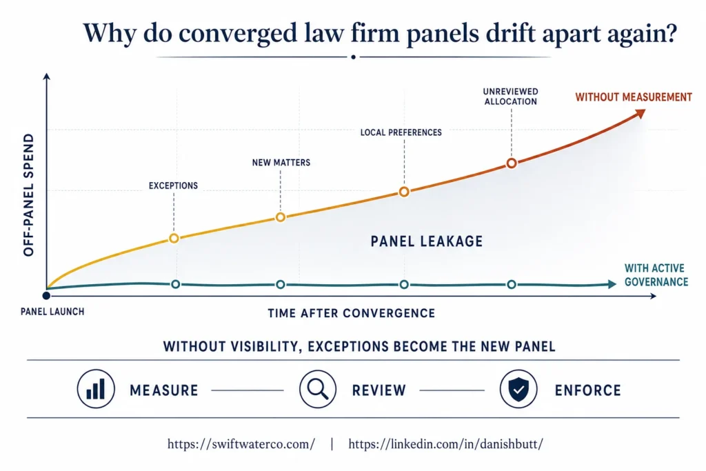 why converged law firm panels drift apart - outside counsel management - legal spend management
