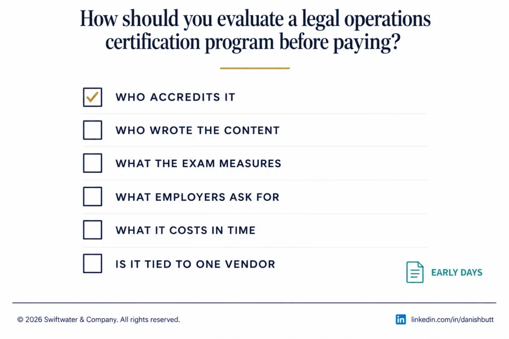 Six questions to ask before paying for a legal operations certification