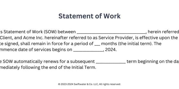 Statement of work example