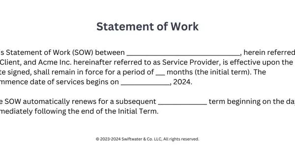 Statement of work example