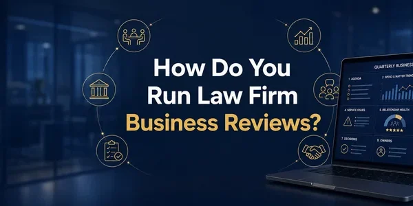 how do you run law firm business reviews - outside counsel management - legal spend management