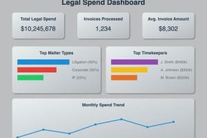 Legal spend dashboard powered by LEDES format billing analytics