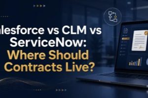Salesforce vs CLM vs ServiceNow: where should contracts live, contract architecture banner