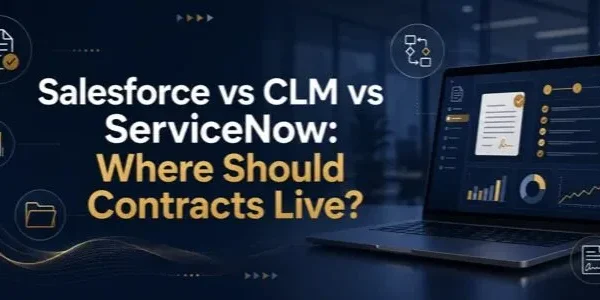 Salesforce vs CLM vs ServiceNow: where should contracts live, contract architecture banner