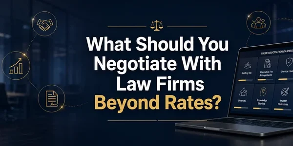 What to negotiate with law firms beyond value adds - outside counsel management - legal spend
